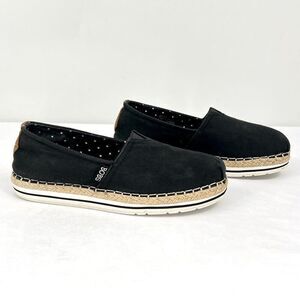 Skechers BOBS Breeze New Discovery Black Canvas Alpargata Espadrille Slip On 7